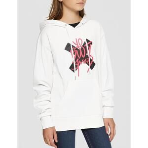 MODELLAND M Hoodie White Girls Graphic Print Comfy Streetwear Loungewear